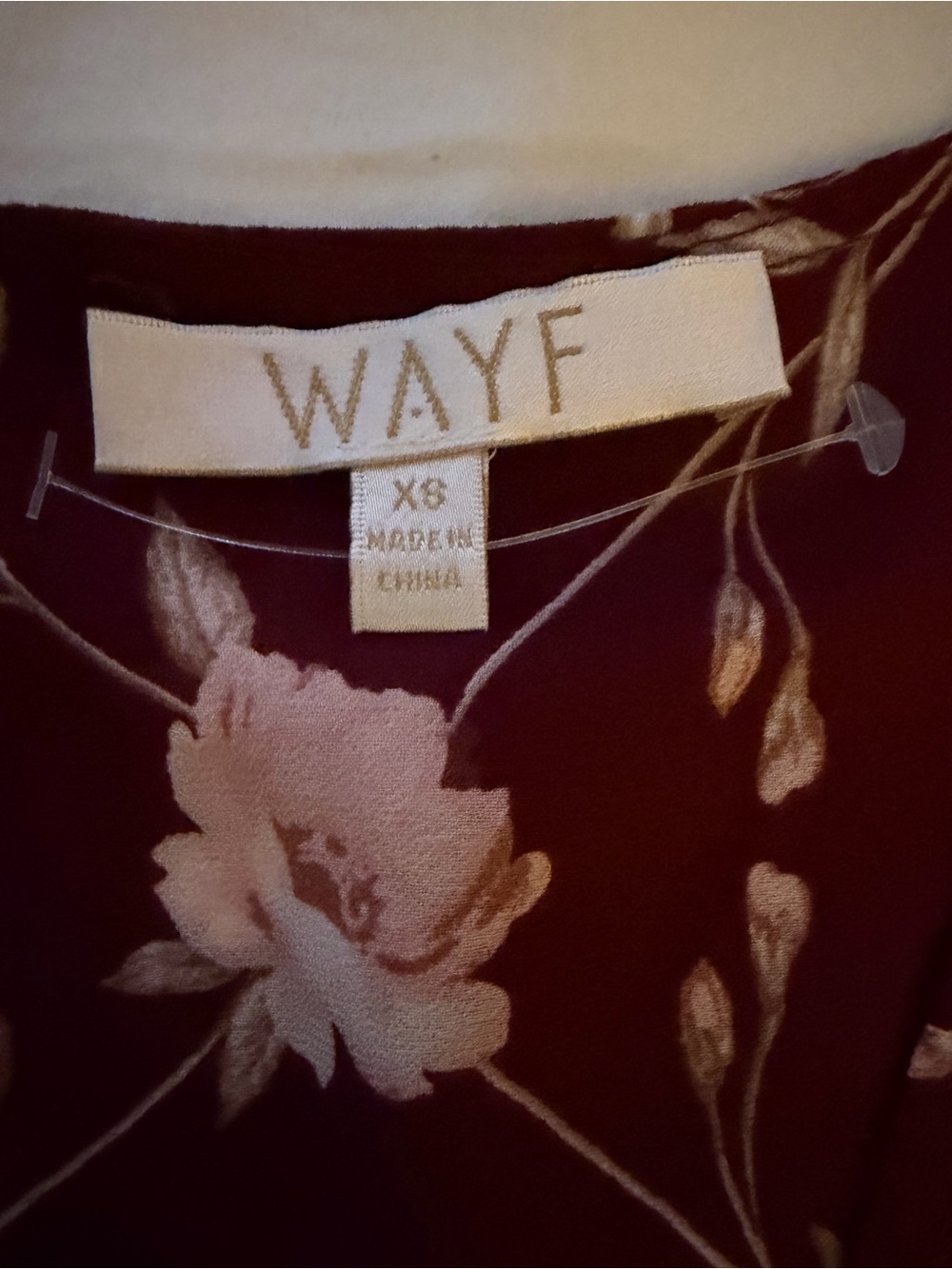 WAYF Free Spirit Floral Ruffle Top XS Burgundy Boho Romantic NWOT - Picture 8 of 10